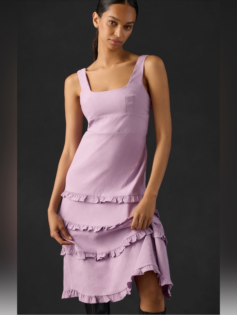NWT - Anthropologie’s The Blythe Square-Neck Tiered Dress